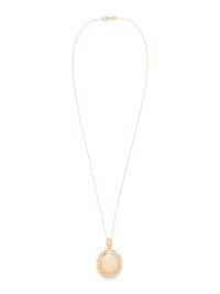 YELLOW GOLD, OPAL AND DIAMOND PENDANT/NECKLACE