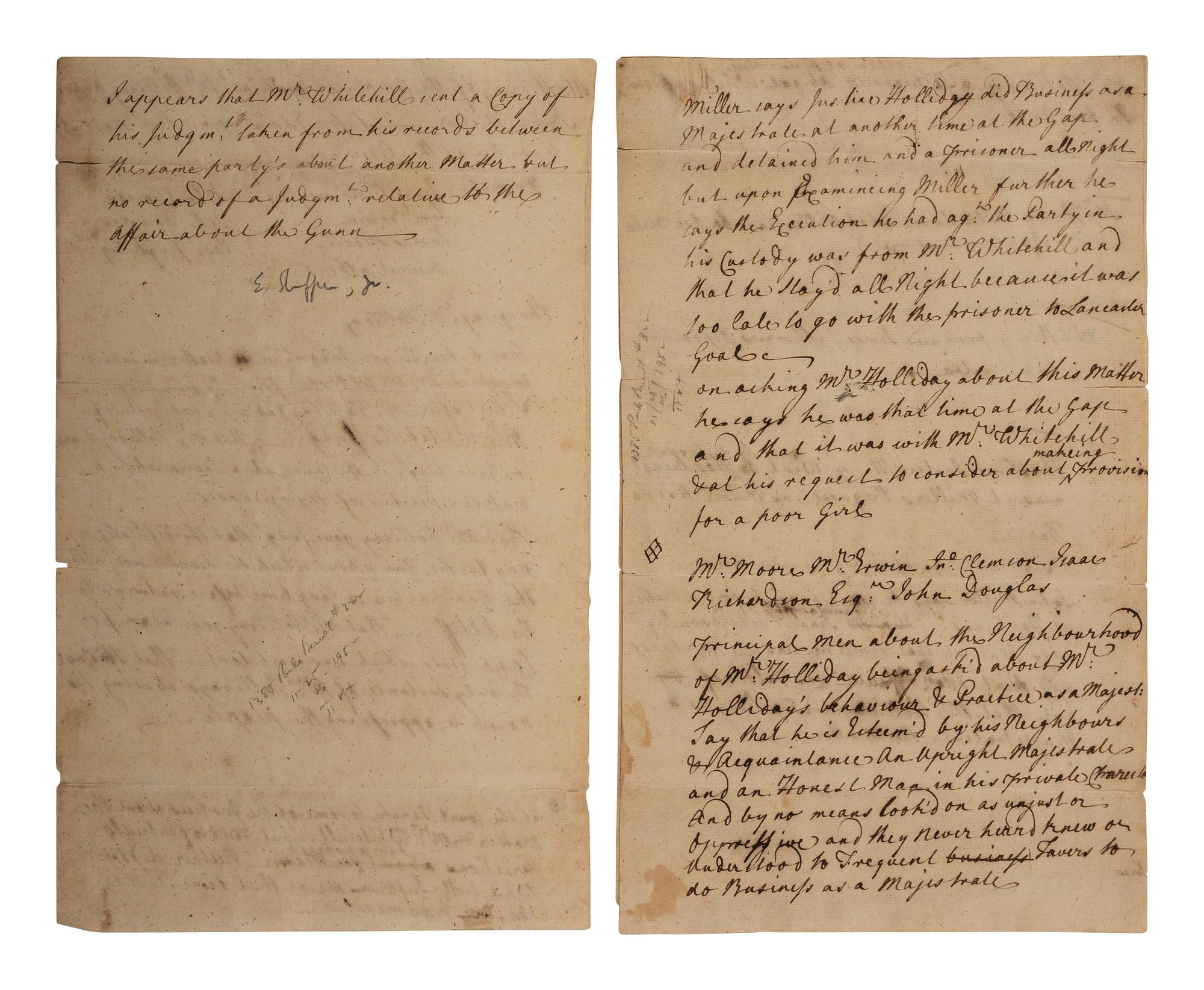 SHIPPEN, Edward, Jr. (1729-1806). A collection of legal documents.