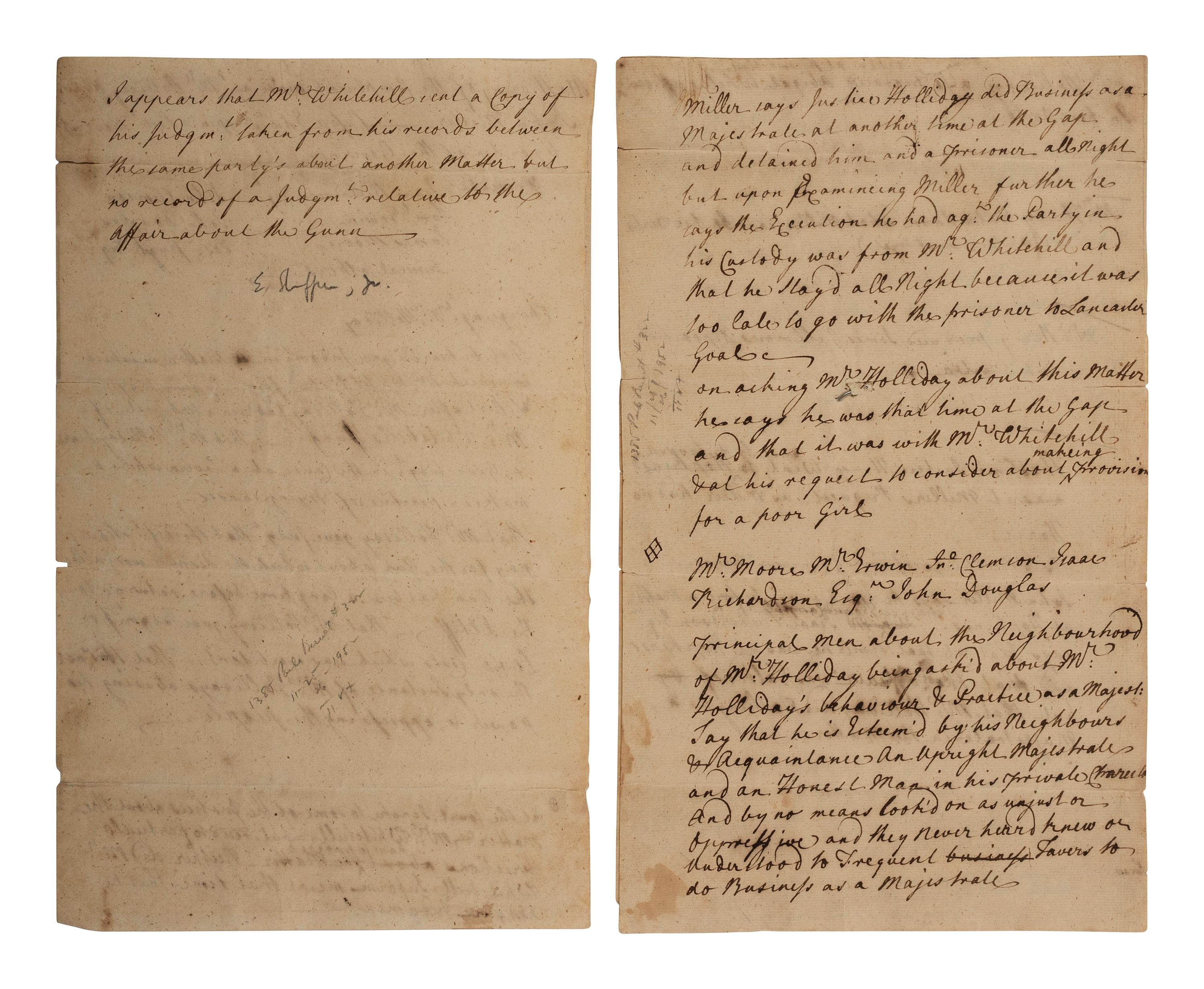 SHIPPEN, Edward, Jr. (1729-1806). A collection of legal documents.