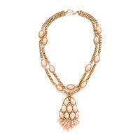 Coral, Diamond, and Yellow Gold Necklace