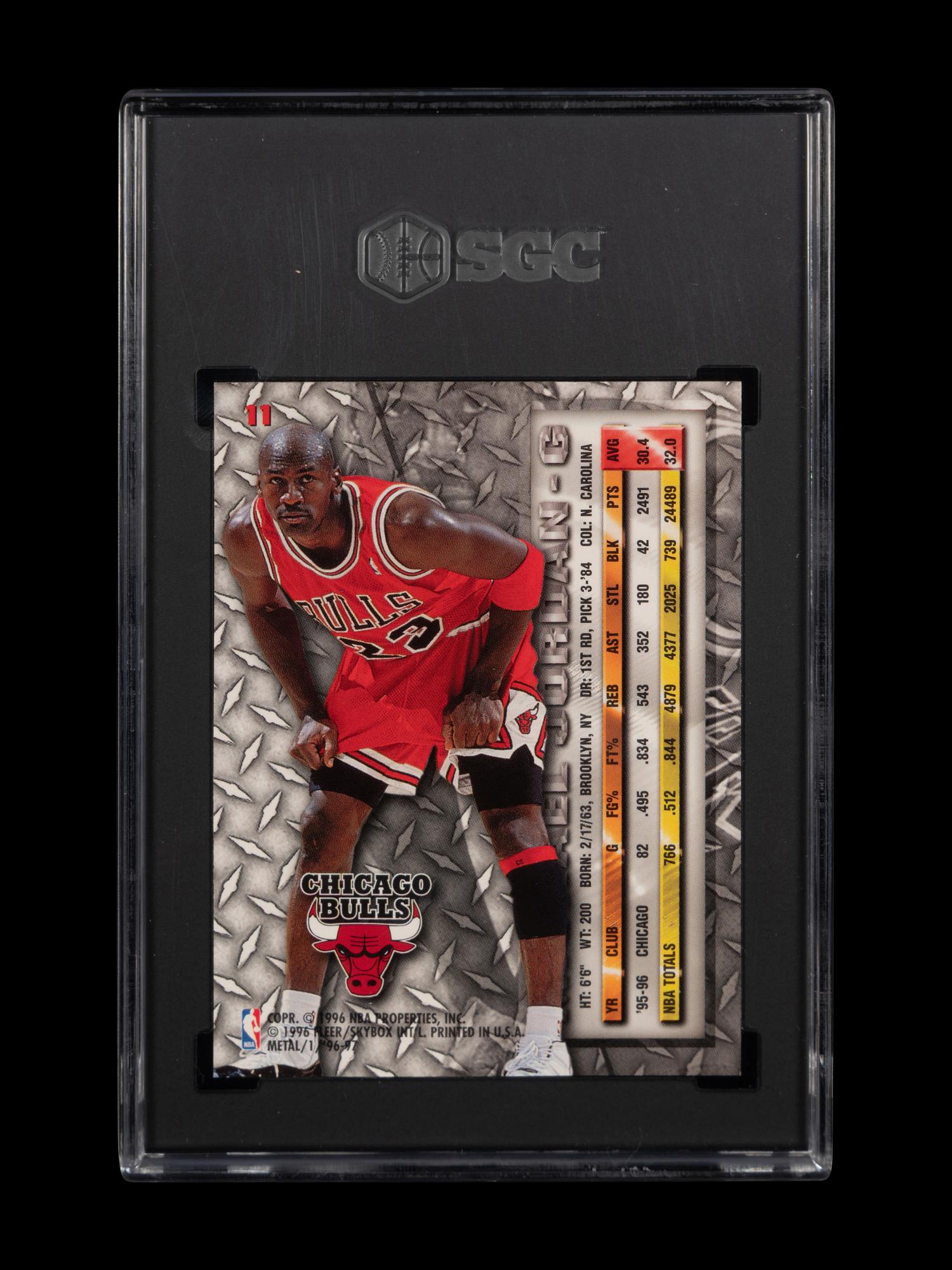 A 1996-97 Fleer Metal Michael Jordan Basketball Card No. 11 (SGC 10 GEM MINT)