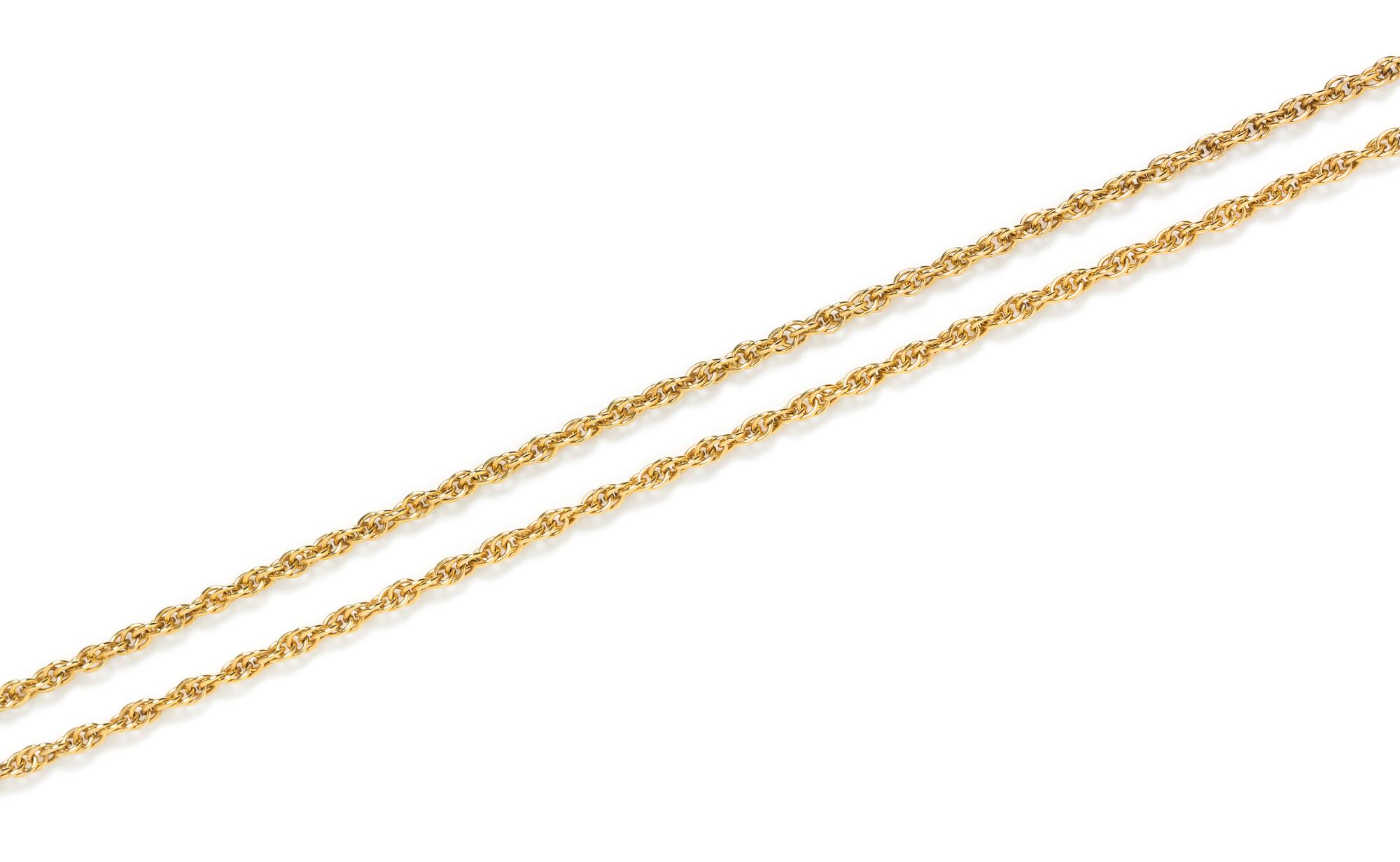 A Yellow Gold Longchain Necklace, 21.80 dwts.
