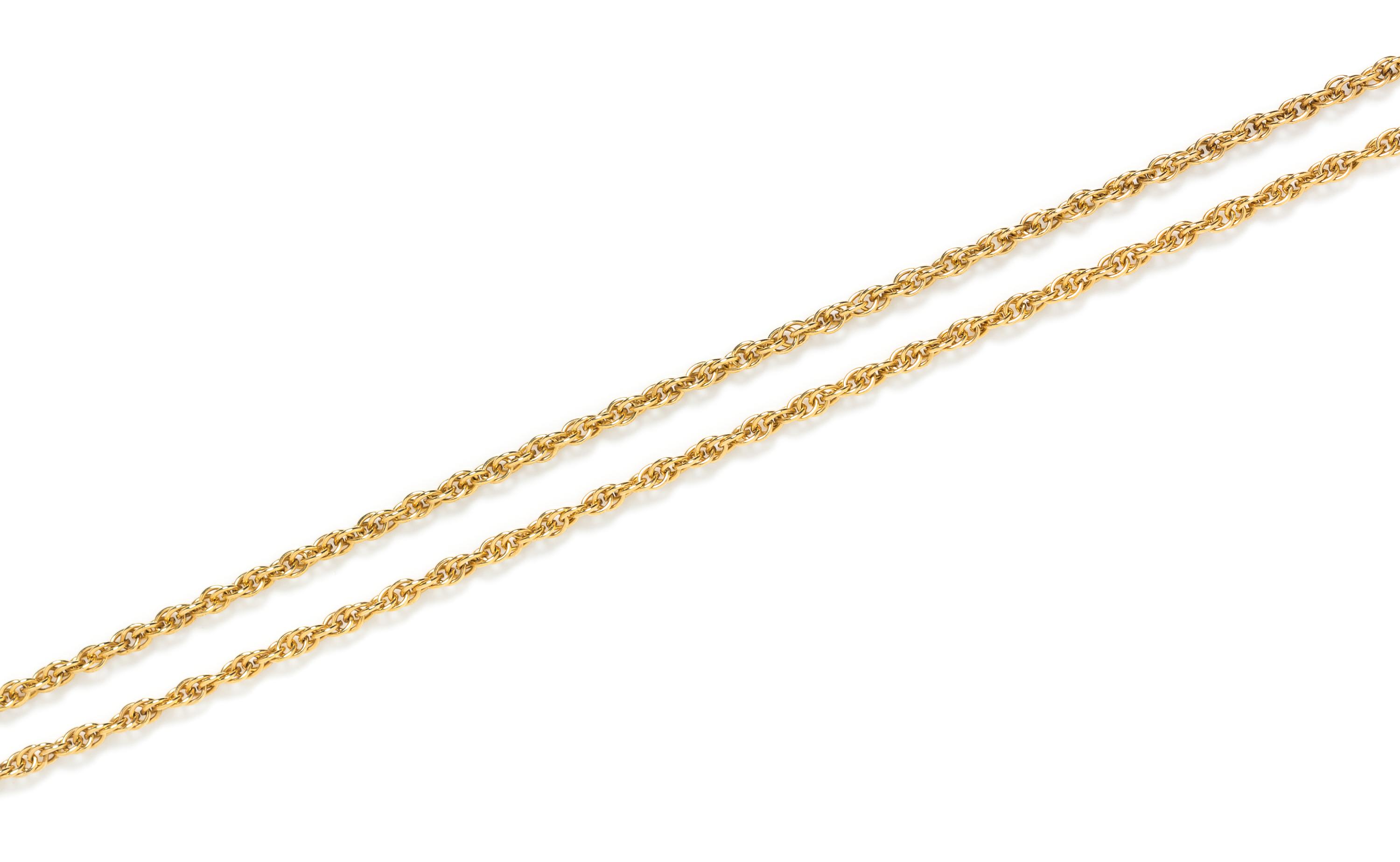 A Yellow Gold Longchain Necklace, 21.80 dwts.