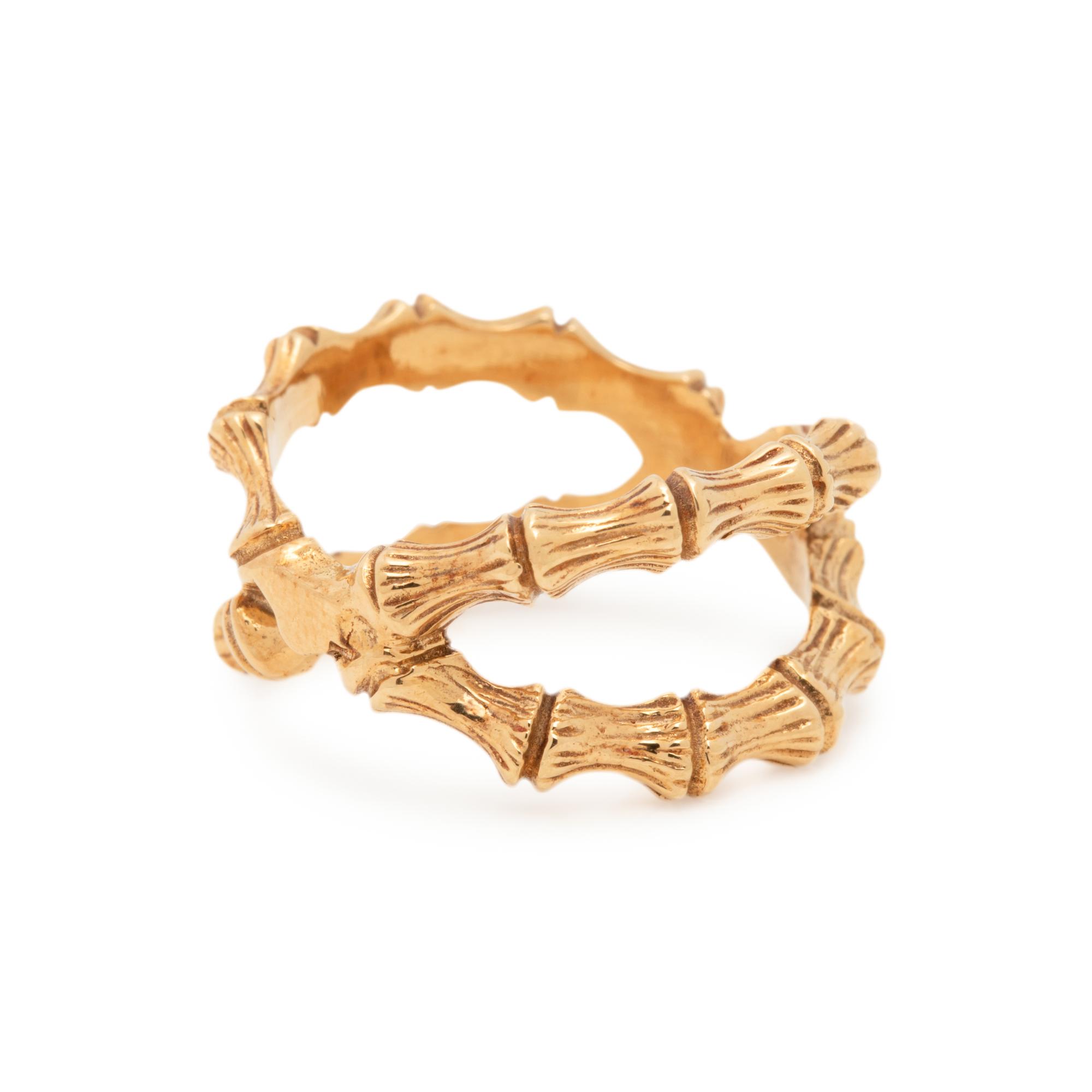 YELLOW GOLD BAMBOO RING