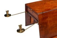 A George III Mahogany Drop-Leaf Telescoping Quartet Stand with Brass Candle Arms