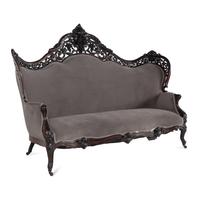 A Renaissance Revival Rosewood Four-Piece Seating Suite
