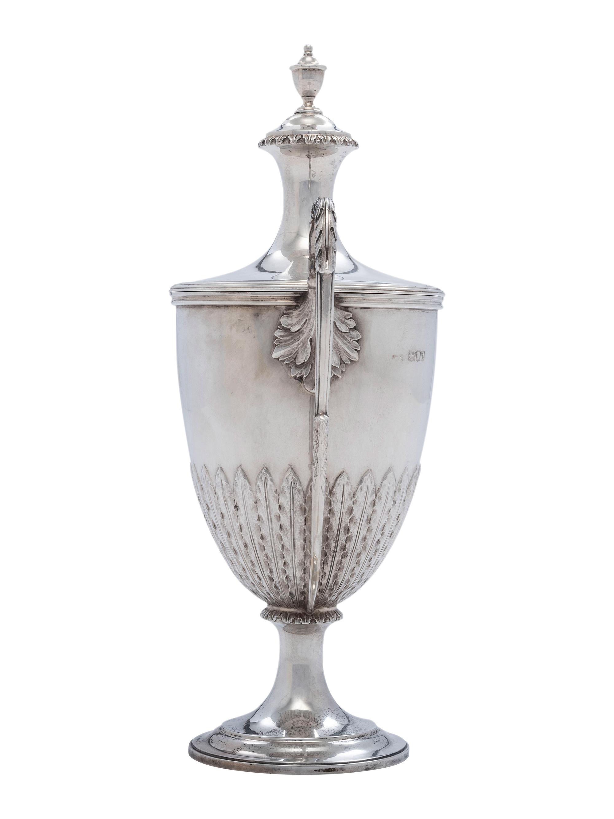 An English Silver Lidded Urn