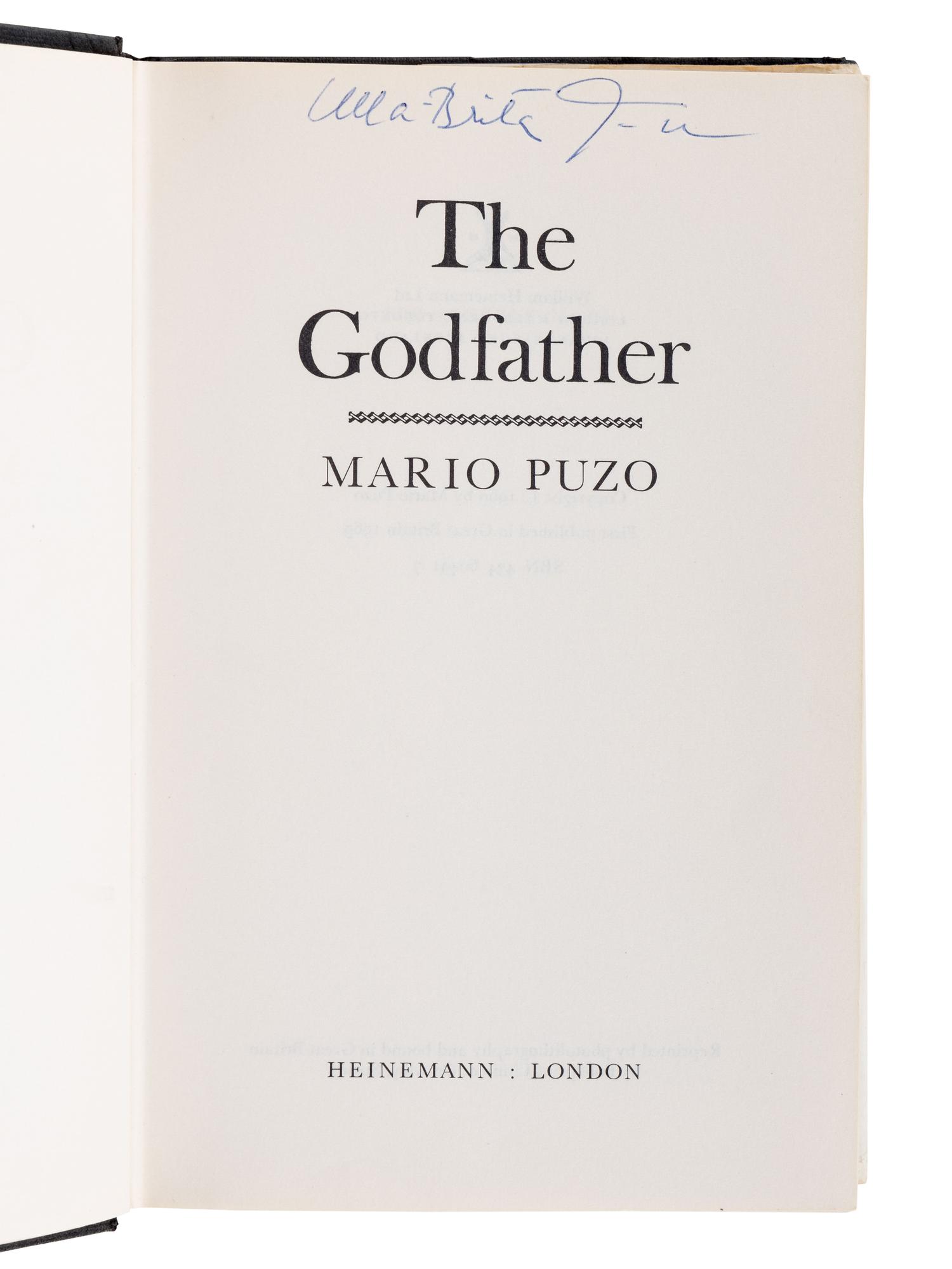 PUZO, Mario (1920-1998). A group of 5 works by Puzo, MOST FIRST EDITION, comprising: