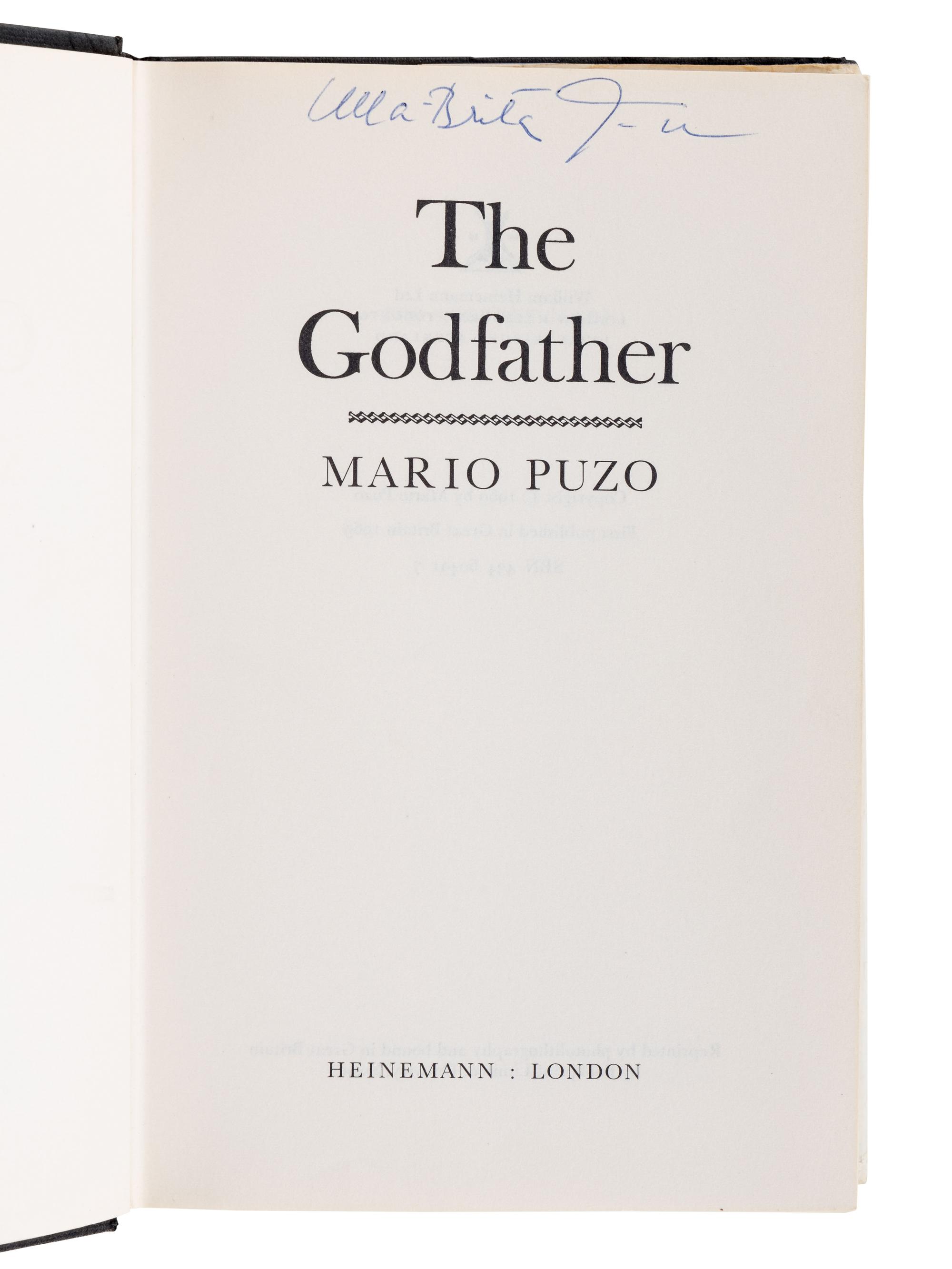 PUZO, Mario (1920-1998). A group of 5 works by Puzo, MOST FIRST EDITION, comprising: