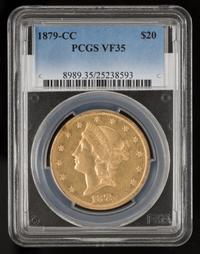 A United States 1879-CC Liberty Head $20 Gold Coin