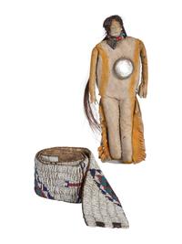 Sioux Beaded Hide Legging Strip and Southern Plains Doll