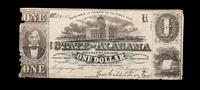 A State of Alabama 1863 $1 Treasury Note