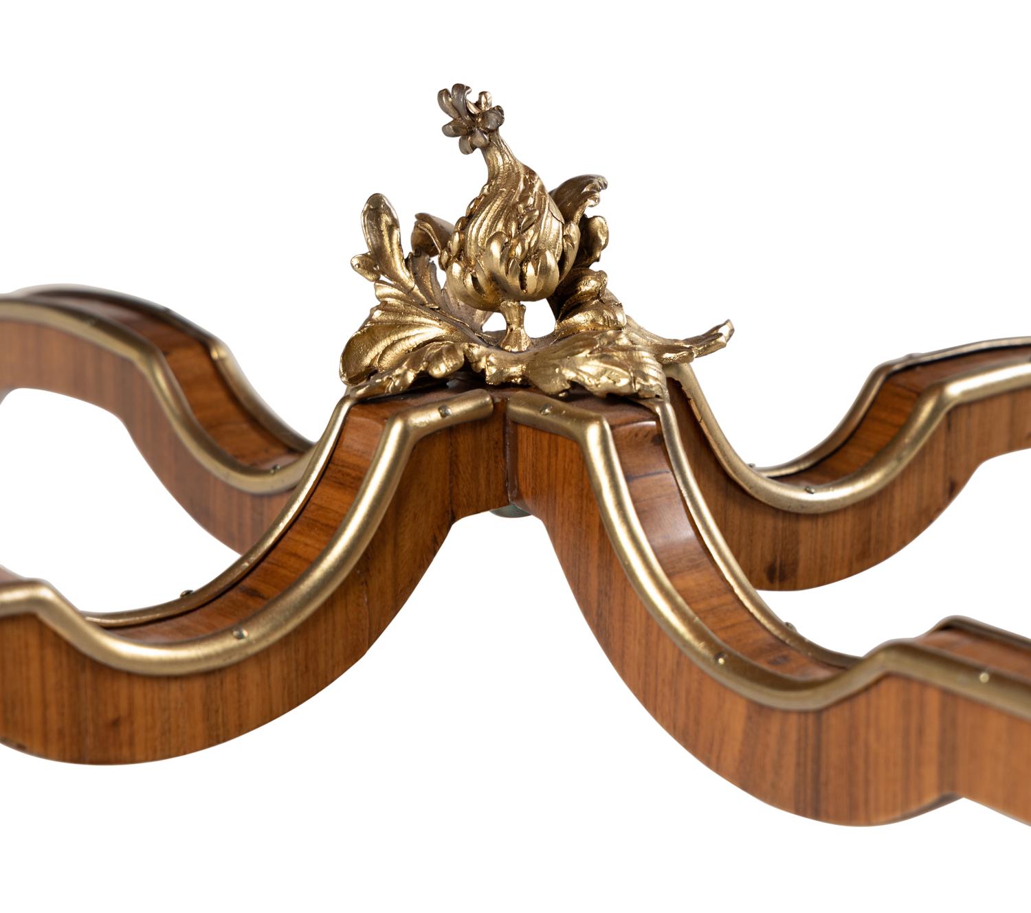 A Louis XV Style Gilt Bronze Mounted Two-Tier Serving Table