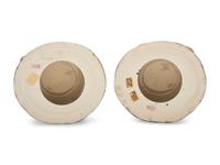 A Pair of Royal Worcester Aesthetic Movement Parcel Gilt Porcelain Vases