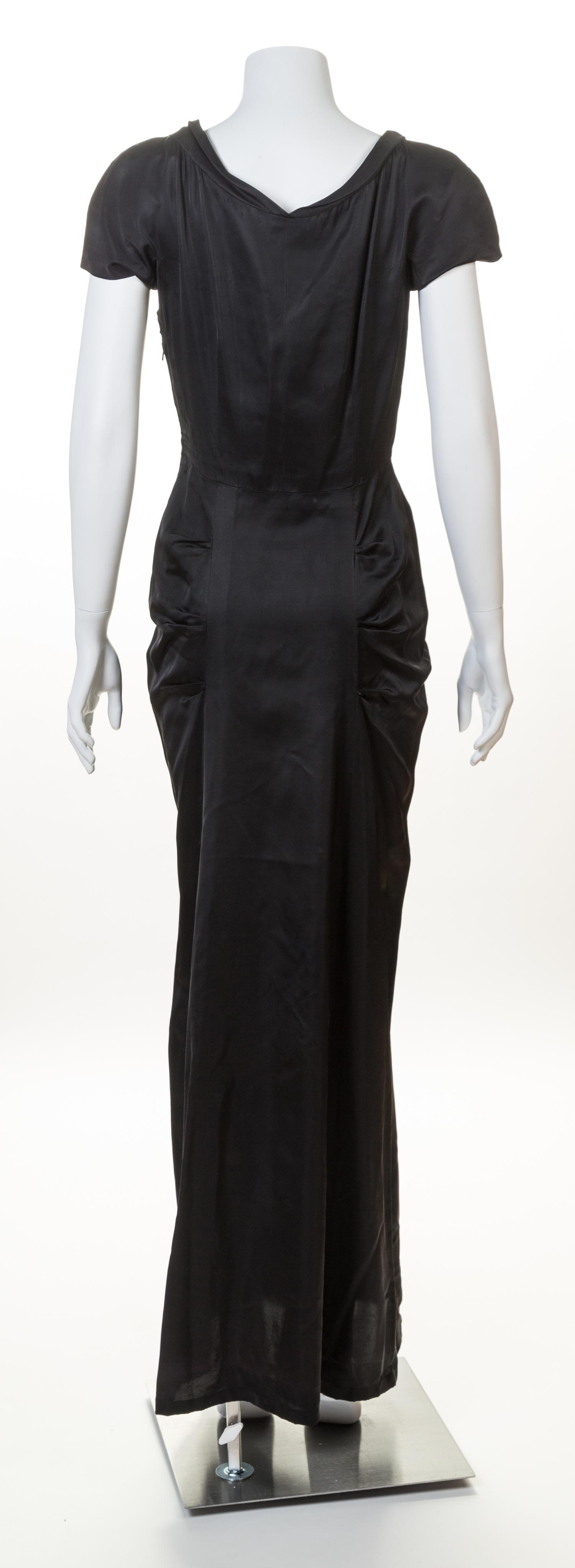 A Hattie Carnegie Black Silk Gown, No size.