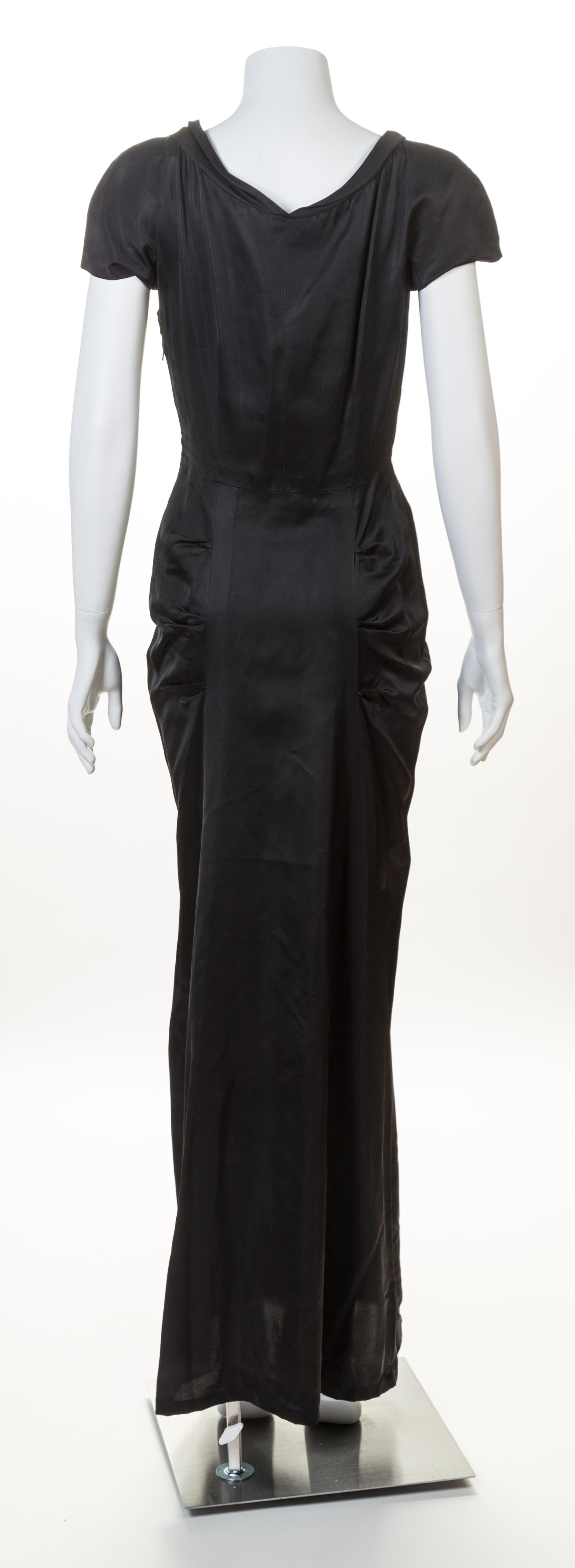 A Hattie Carnegie Black Silk Gown, No size.