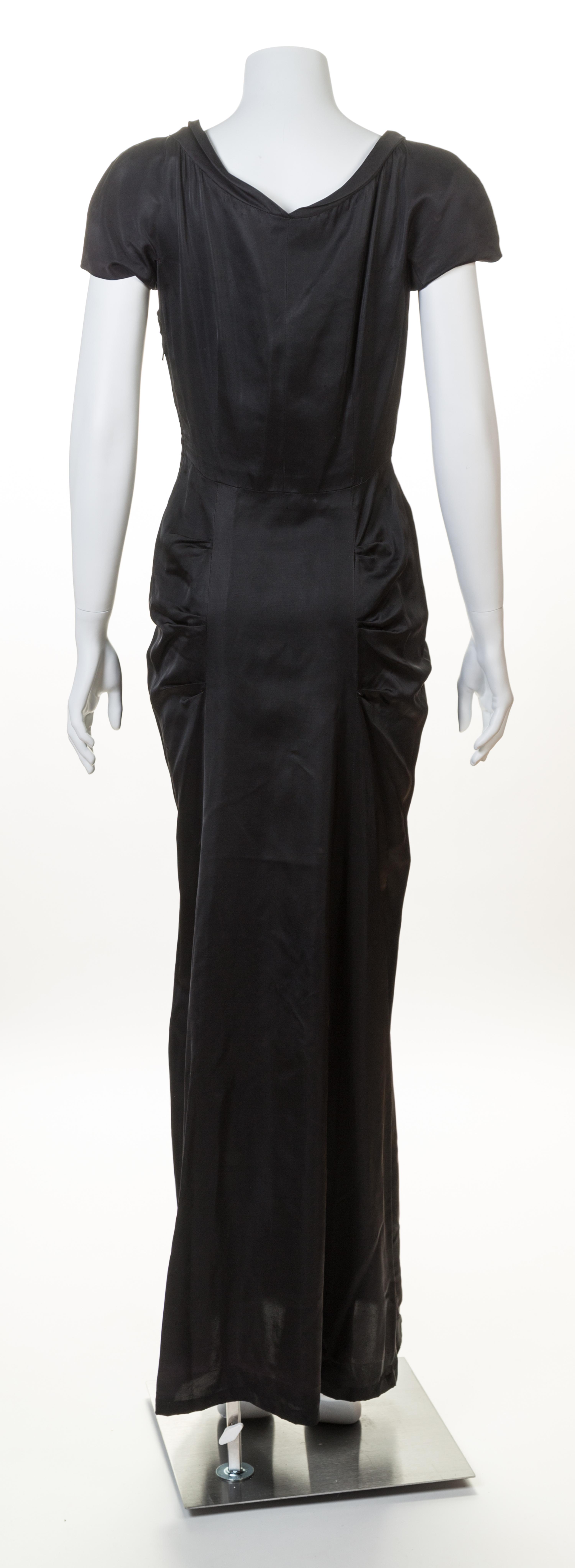 A Hattie Carnegie Black Silk Gown, No size.