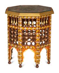 A Moroccan Style Painted Octagonal Side Table