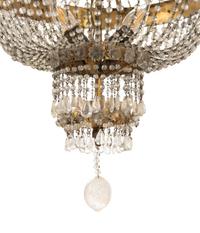 A Continental Gilt Metal, Rock Crystal and Cut Glass Chandelier