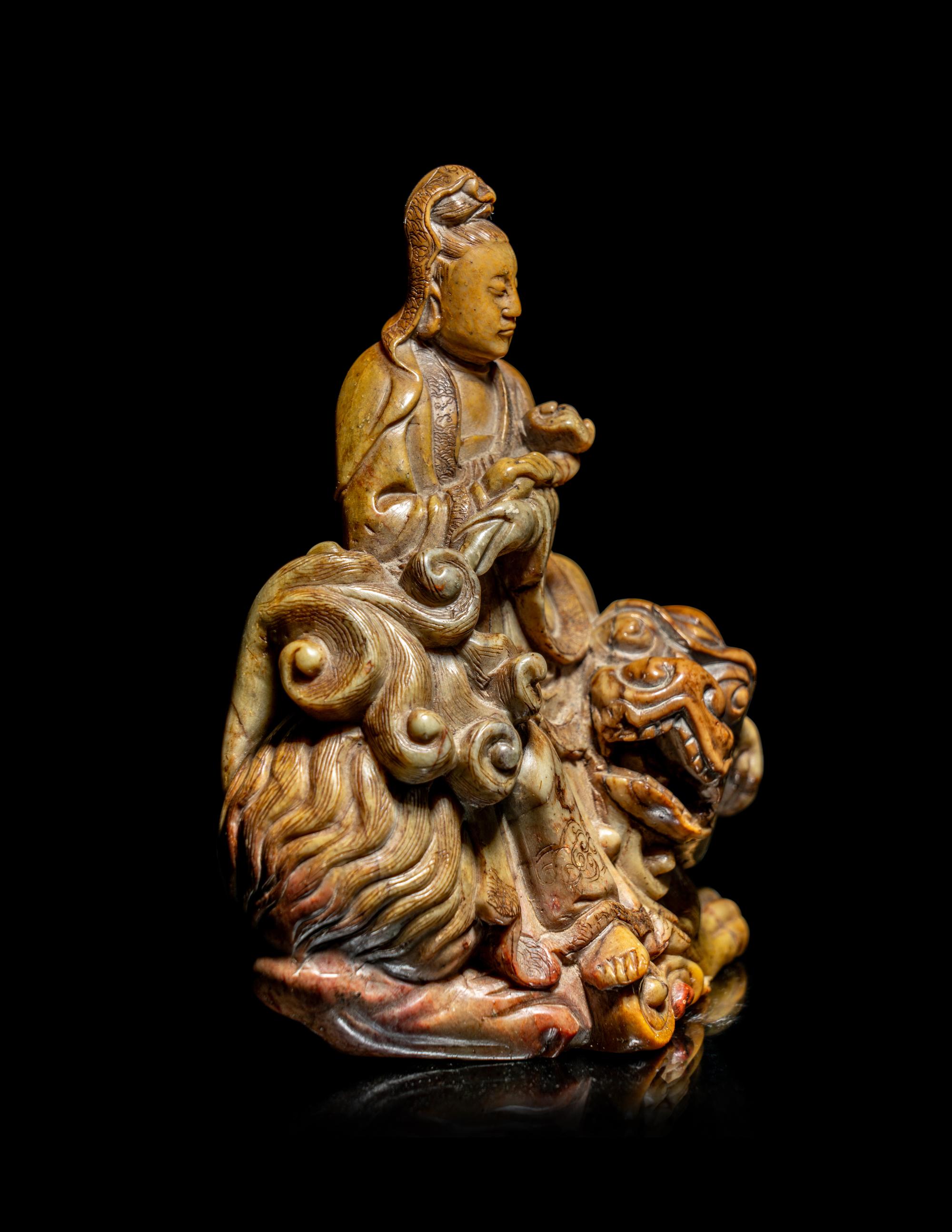 A Chinese Soapstone Figure of Guanyin