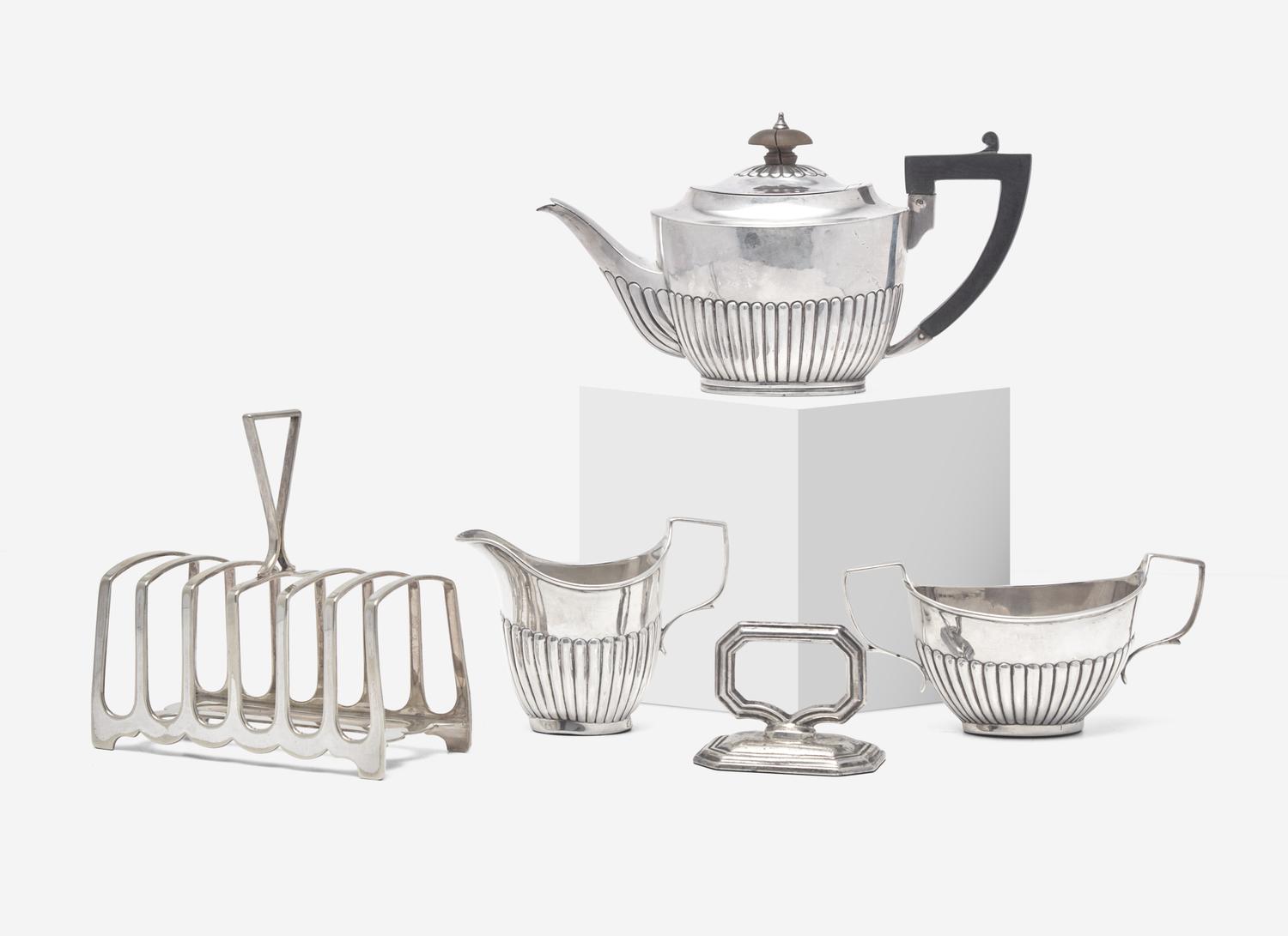 An English Assembled Silver and Silver-Plate Flatware Service