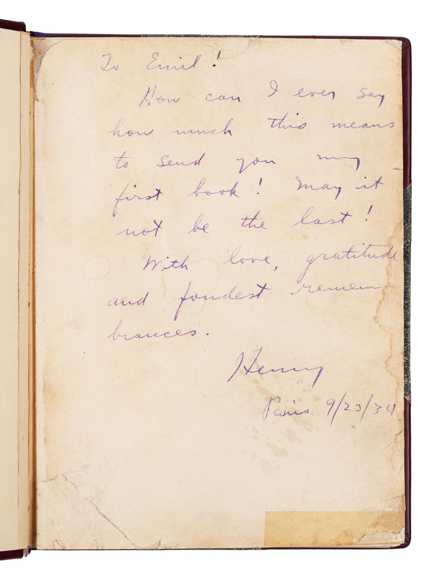 MILLER, Henry (1891-1980). The Tropic of Cancer. Paris: Obelisk Press, [1934].