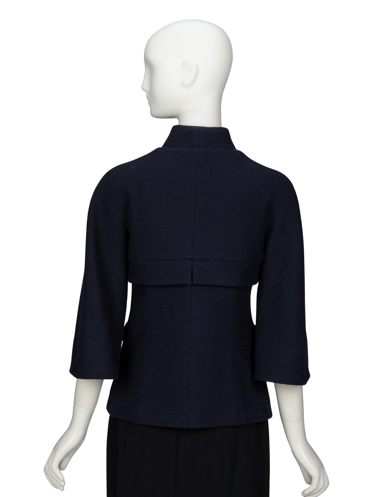CHANEL, NAVY BOUCLÉ TWEED JACKET