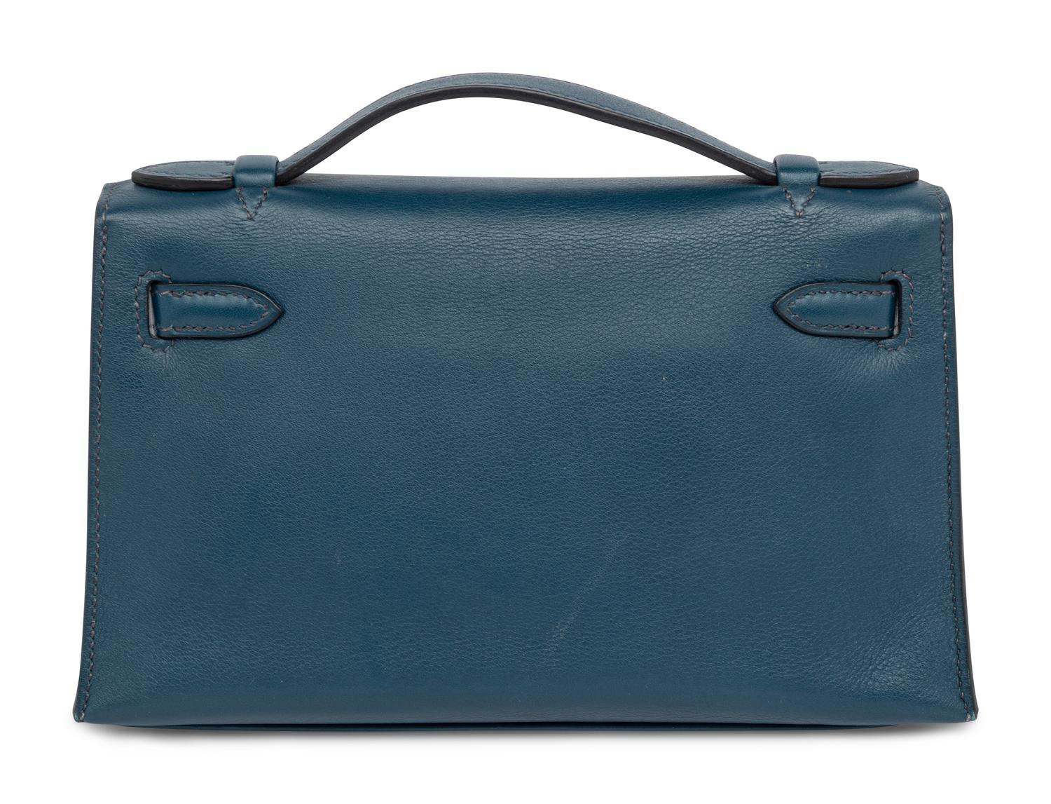 HERMÈS, DEEP BLEU KELLY POCHETTE
