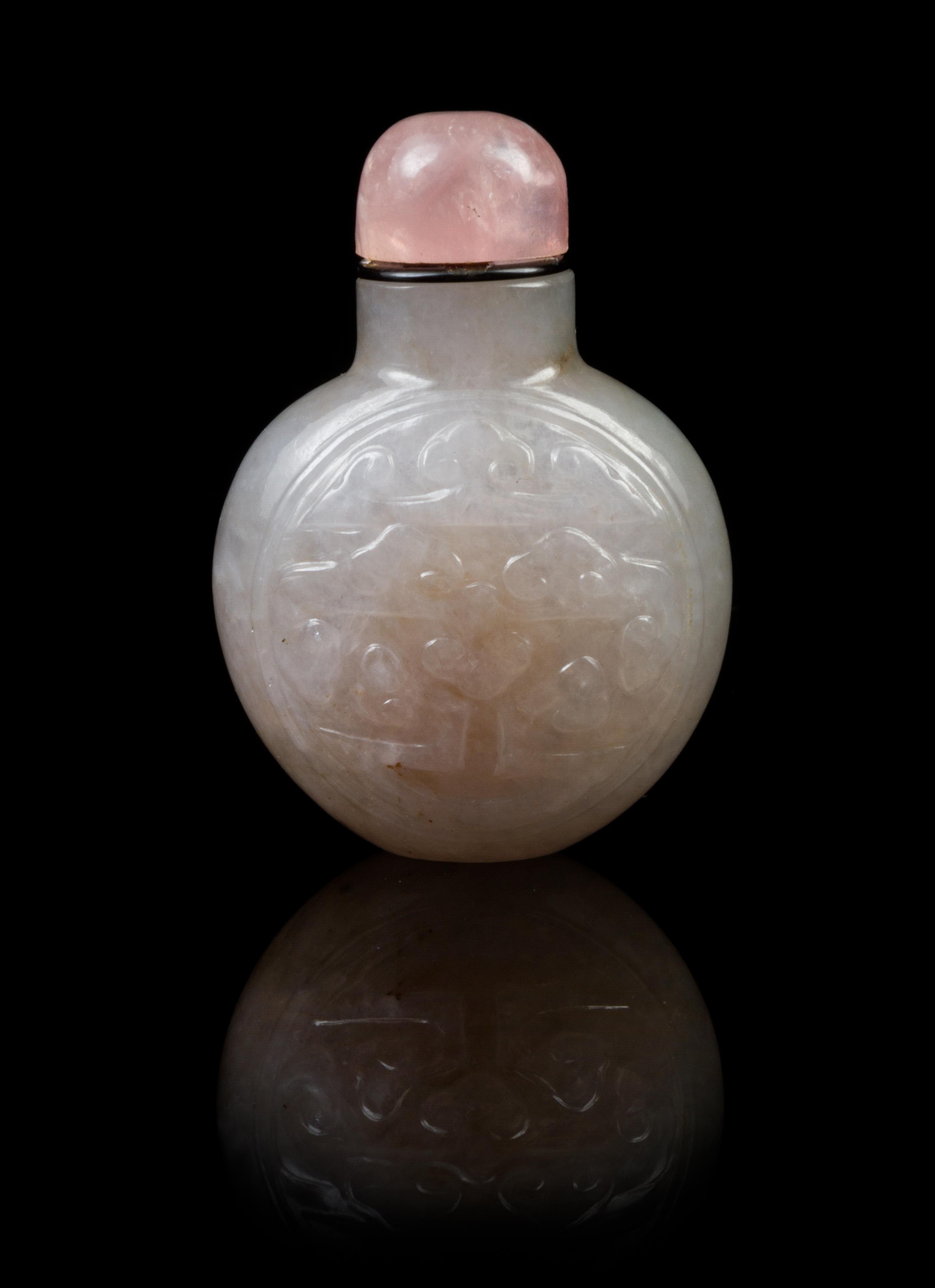 A Chinese Jadeite Snuff Bottle 19TH CENTURY Height 2 1/4 inches. — 19TH CENTURY