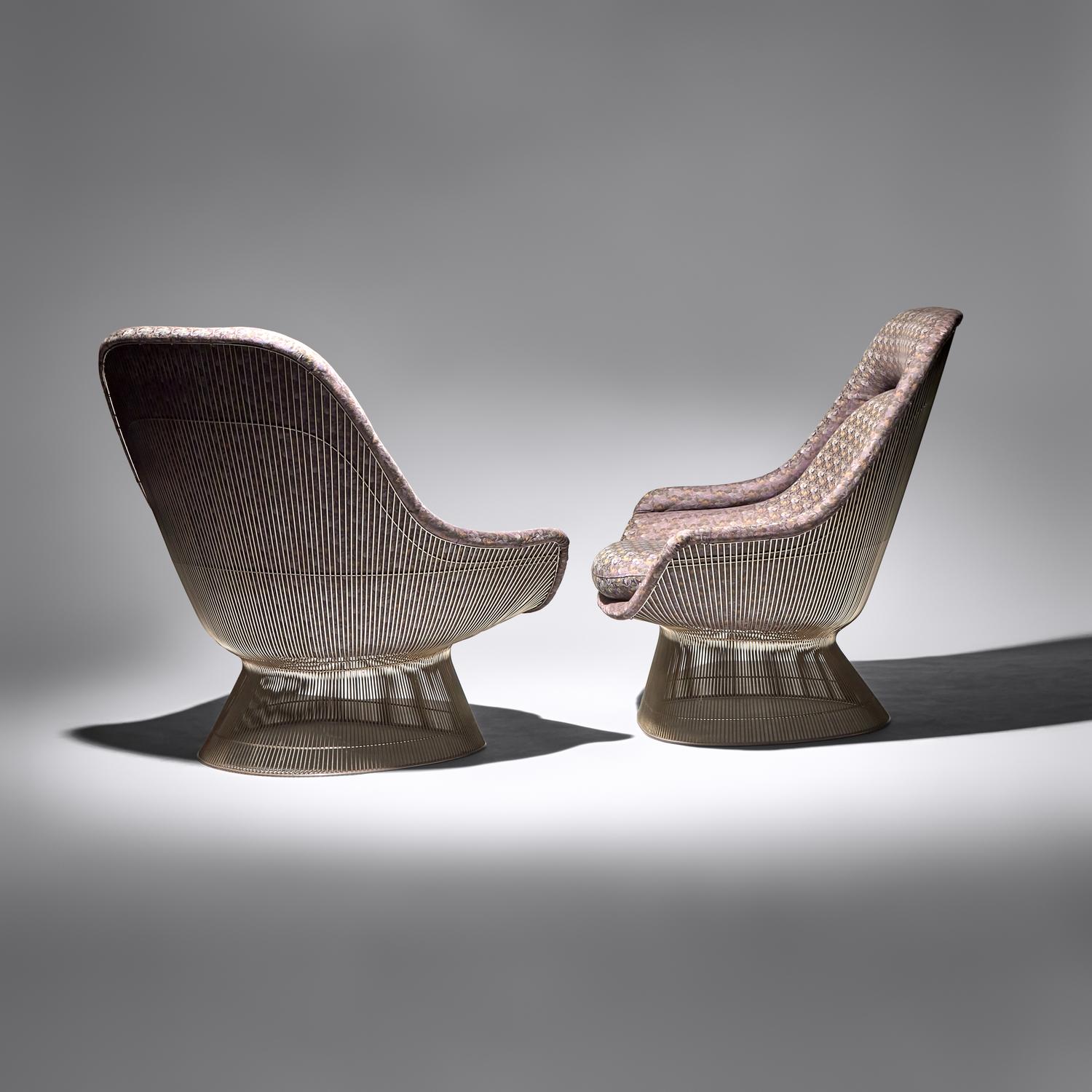 Pair of Easy Lounge Chairs, model 1705 and one ottoman, Model 1705y, for Knoll International USA, 1966/1980
