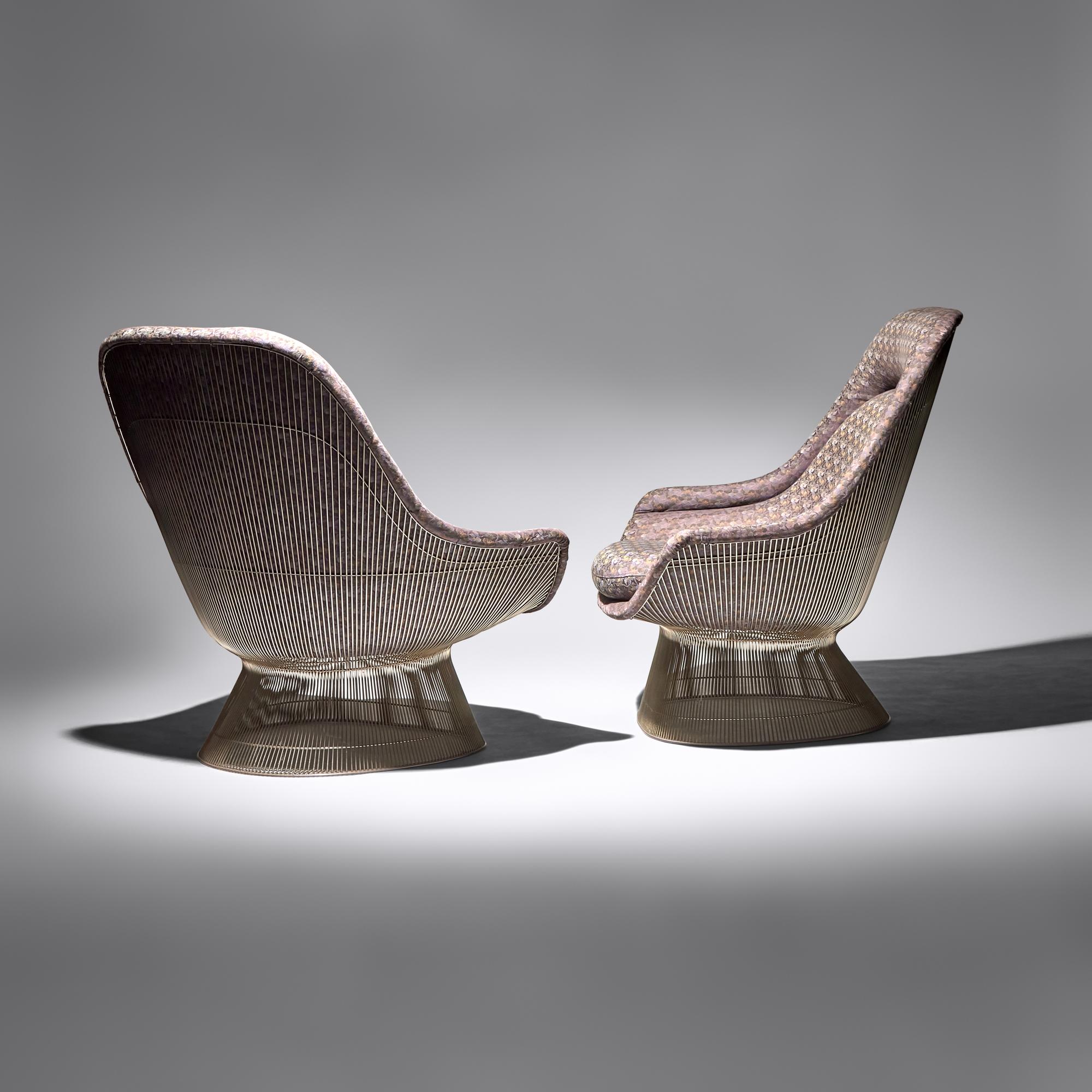 Pair of Easy Lounge Chairs, model 1705 and one ottoman, Model 1705y, for Knoll International USA, 1966/1980