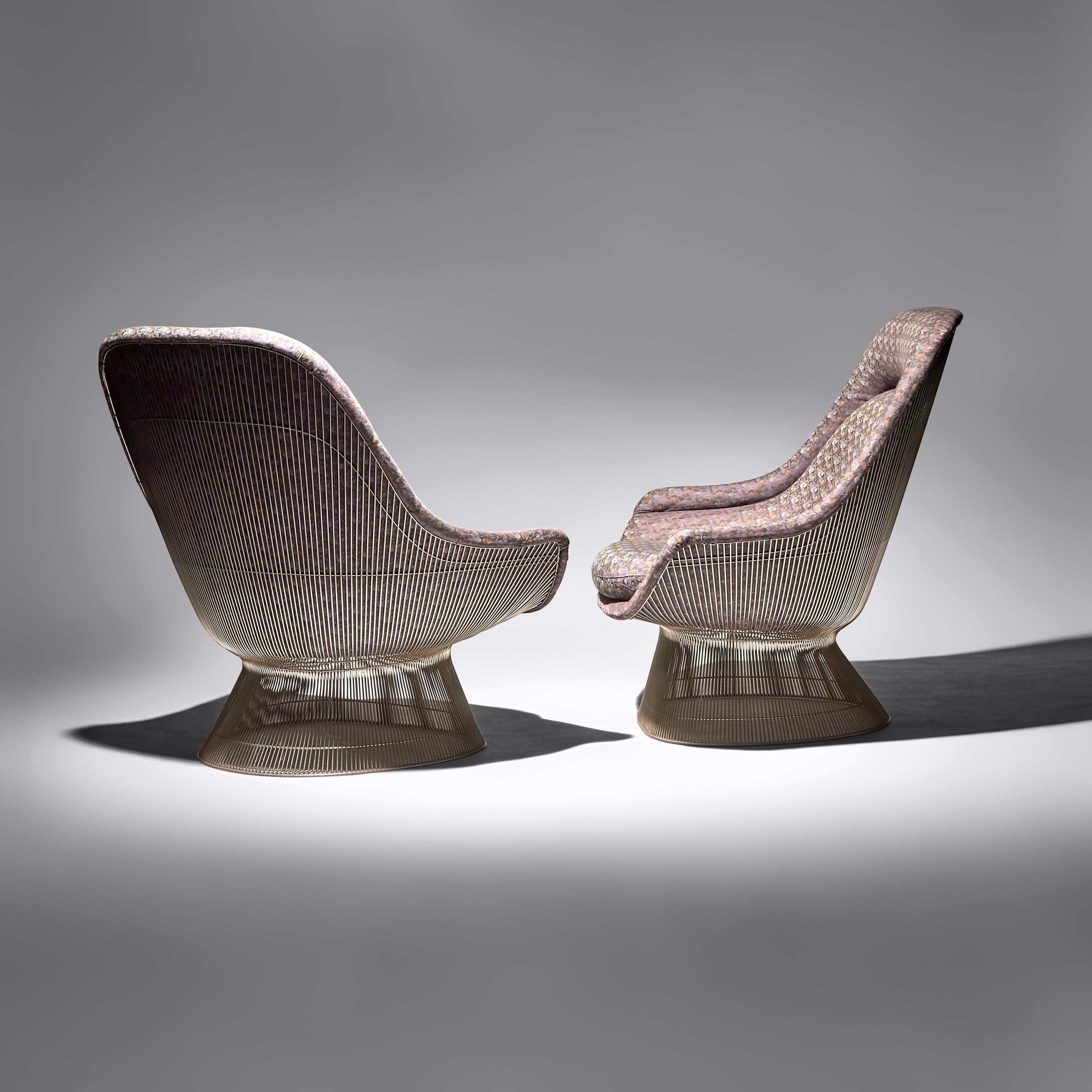 Pair of Easy Lounge Chairs, model 1705 and one ottoman, Model 1705y, for Knoll International USA, 1966/1980