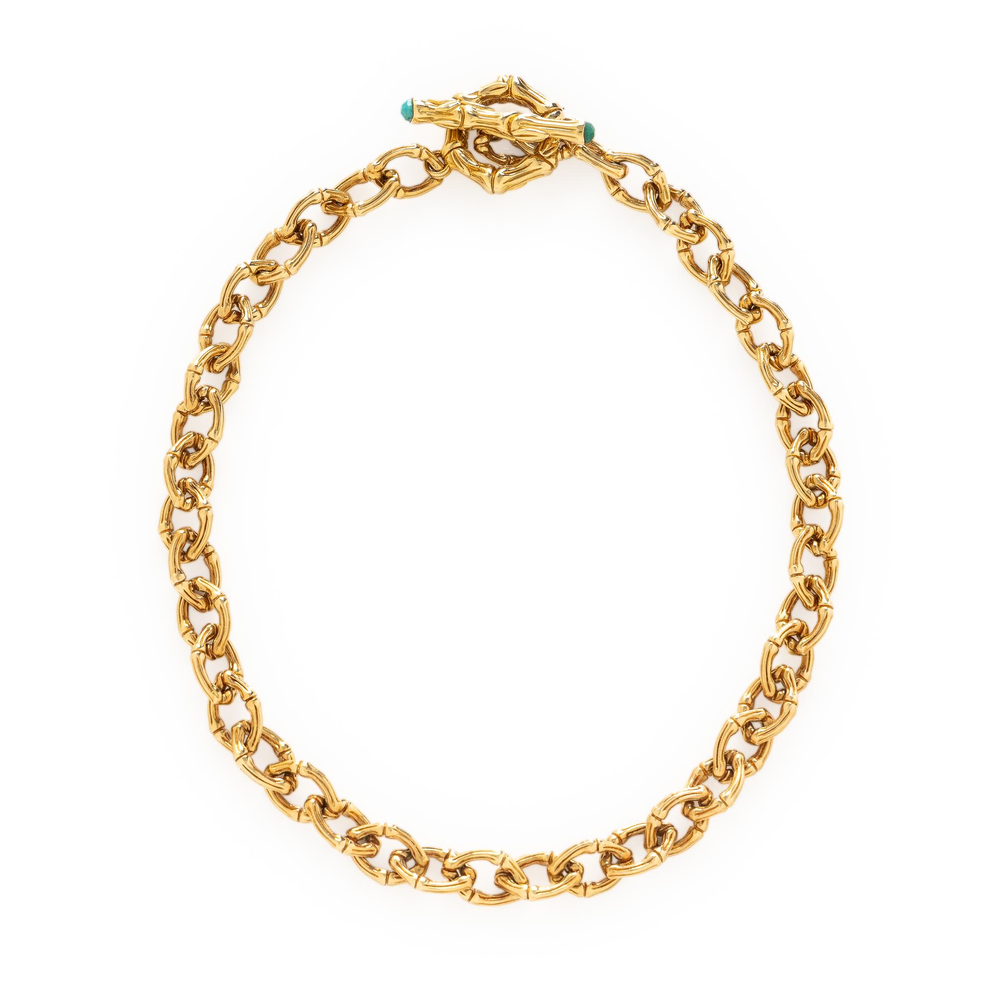 Stephen Dweck, Yellow Gold Bamboo Link Necklace