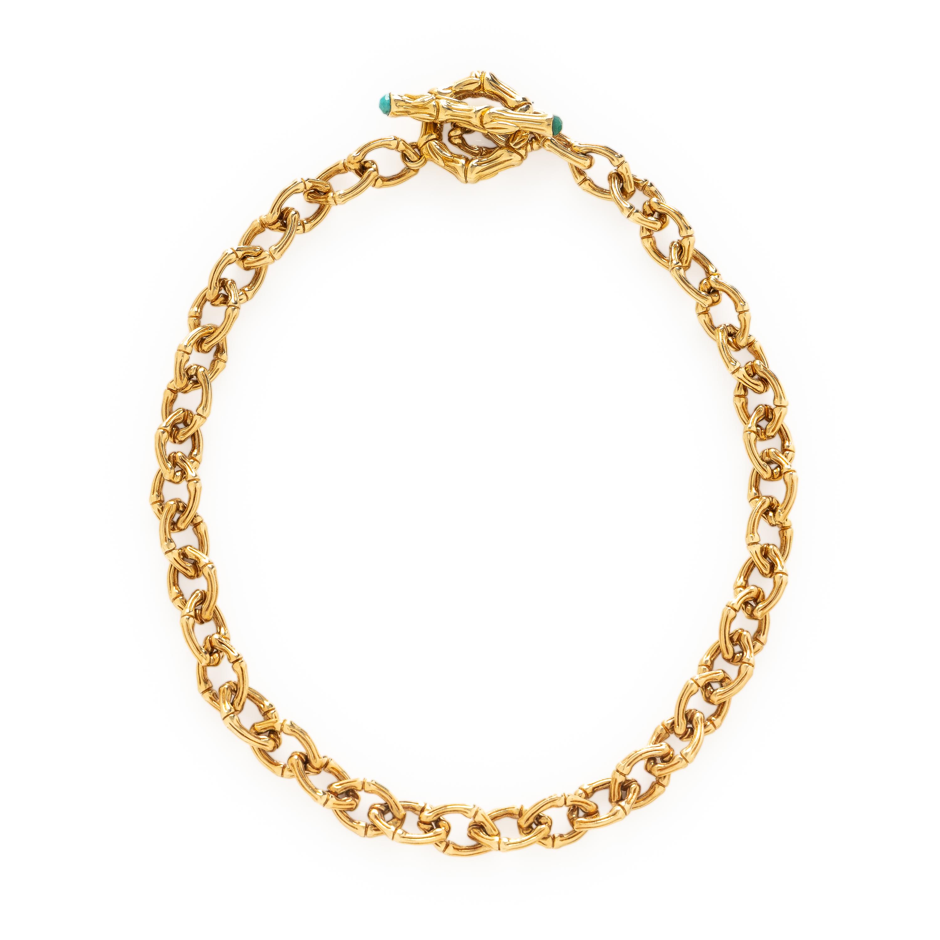 Stephen Dweck, Yellow Gold Bamboo Link Necklace