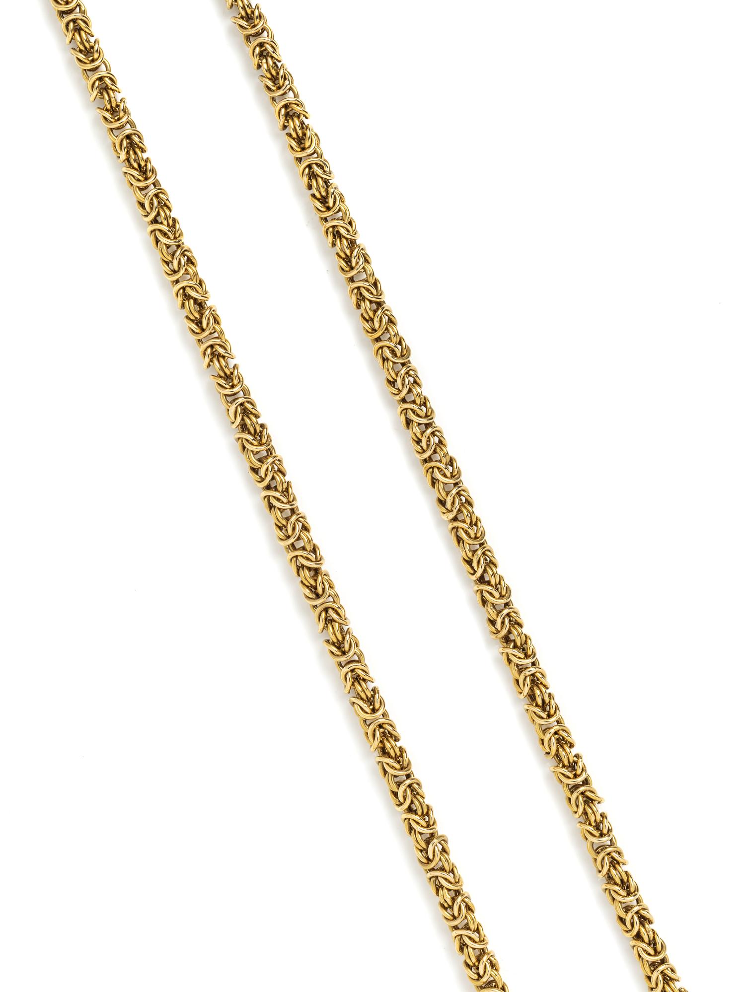 YELLOW GOLD BYZANTINE CHAIN NECKLACE
