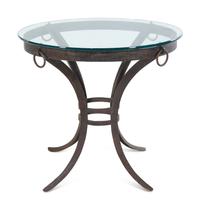 An Iron Glass-Top Side Table