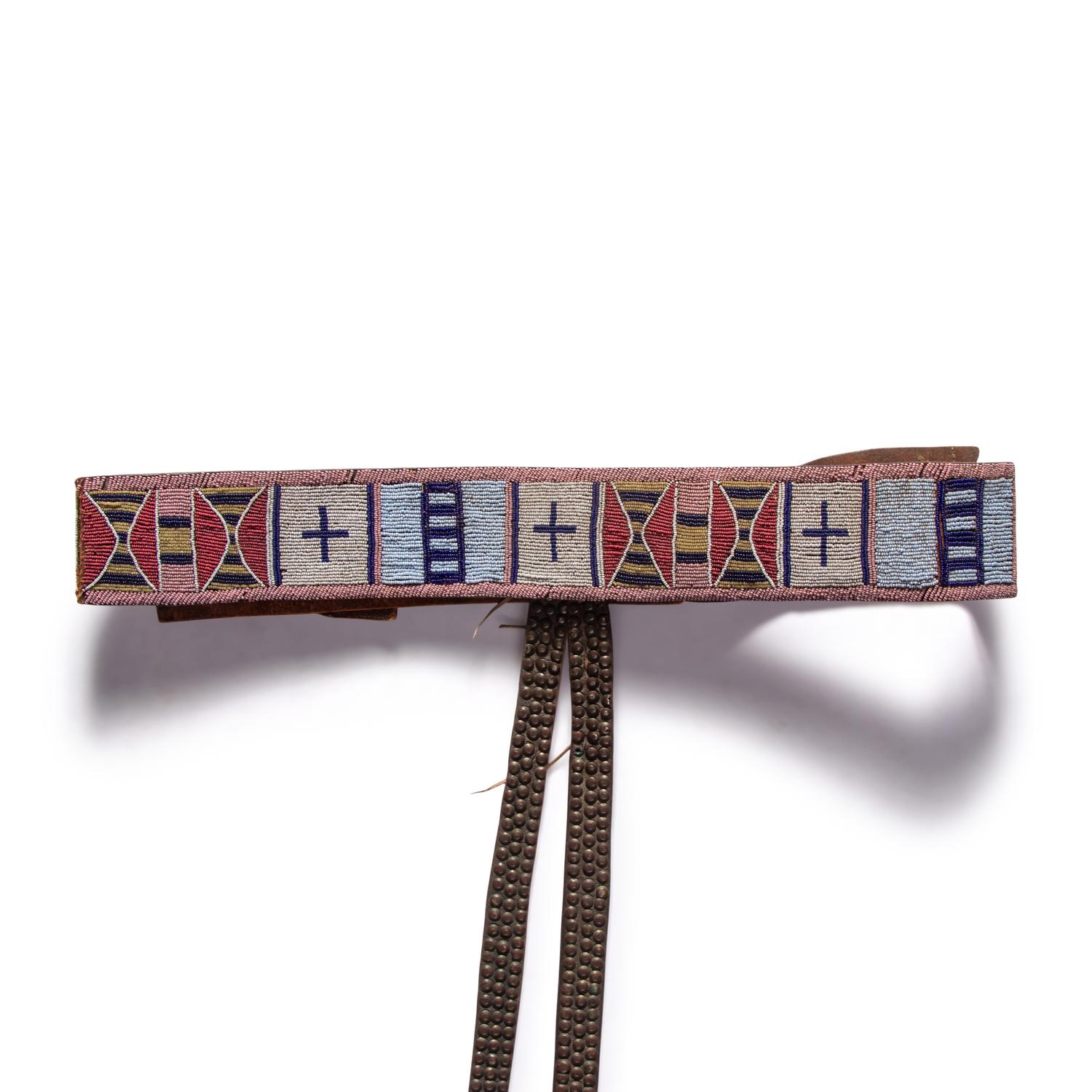 Apsáalooke [Crow] Beaded Belt, with Tacked Drops