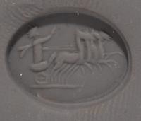 A Bloodstone Ring Stone with Helios Driving a Quadriga