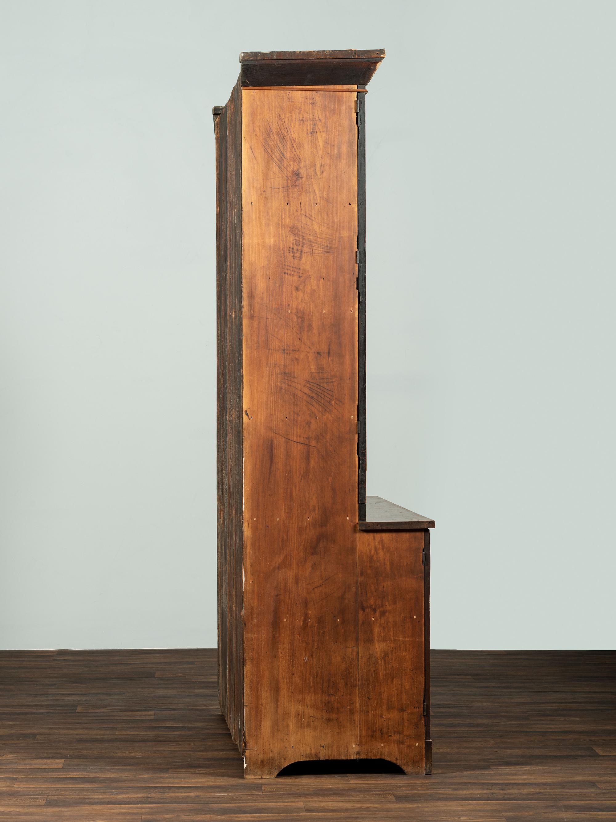 A Federal Cherrywood Step-Back Cupboard