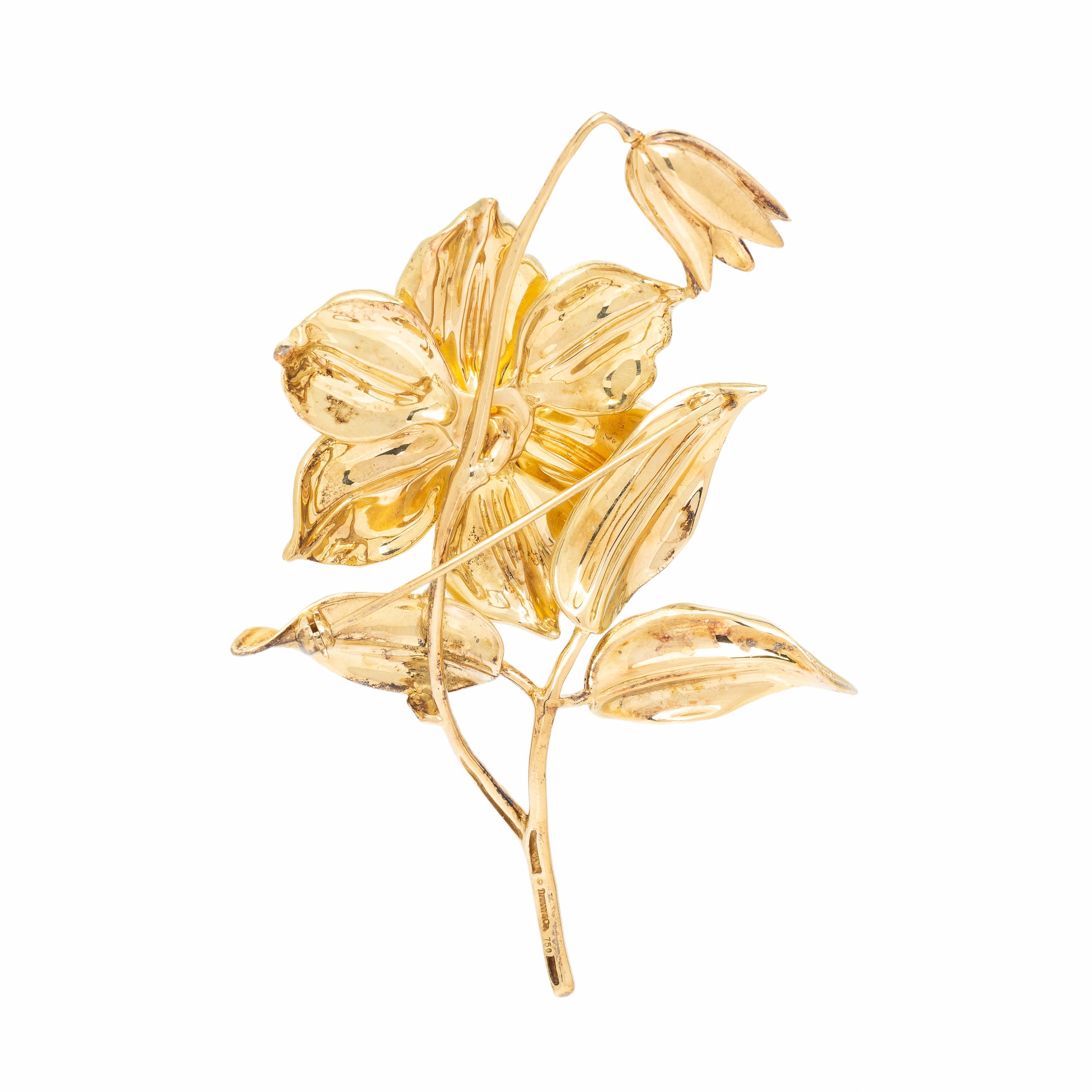 Angela Cummings, Tiffany & Co., Yellow Gold Flower Brooch