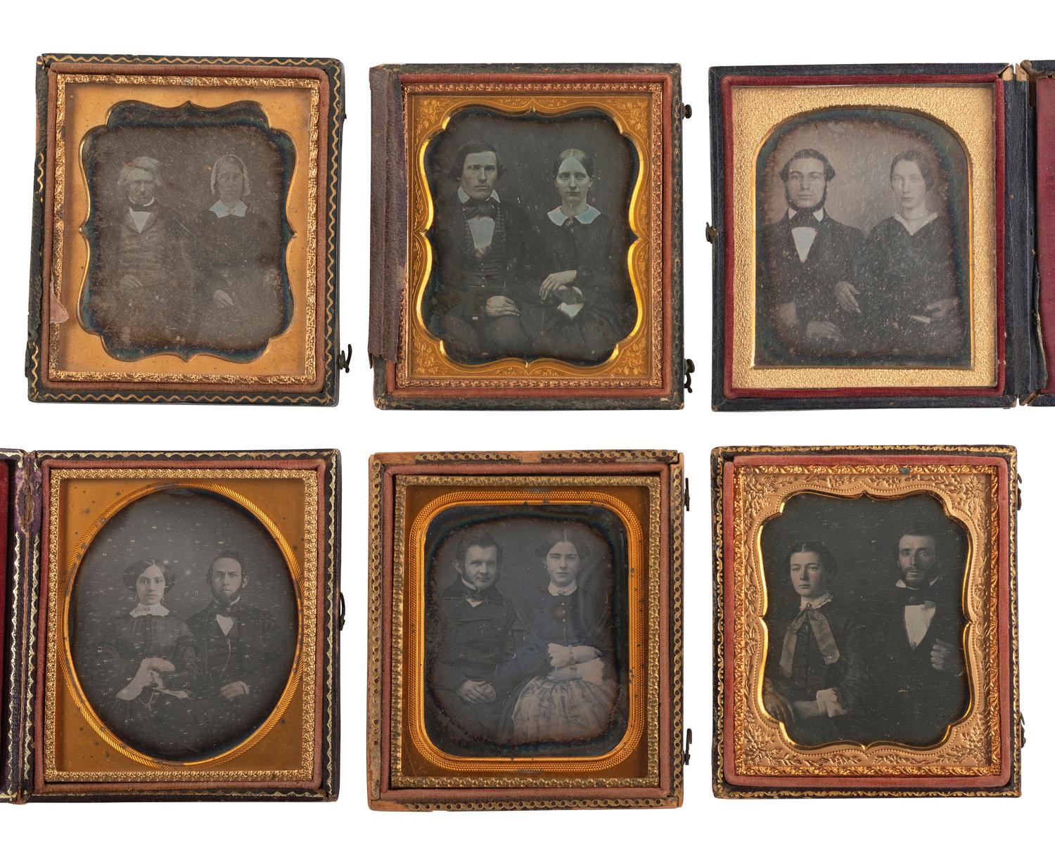 [EARLY PHOTOGRAPHY]. 24 sixth plate daguerreotypes featuring couples.