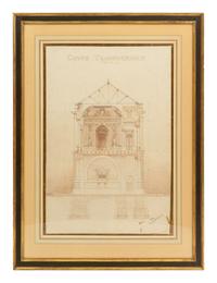 Three Elevations of Beaux Arts Buildings, Paris