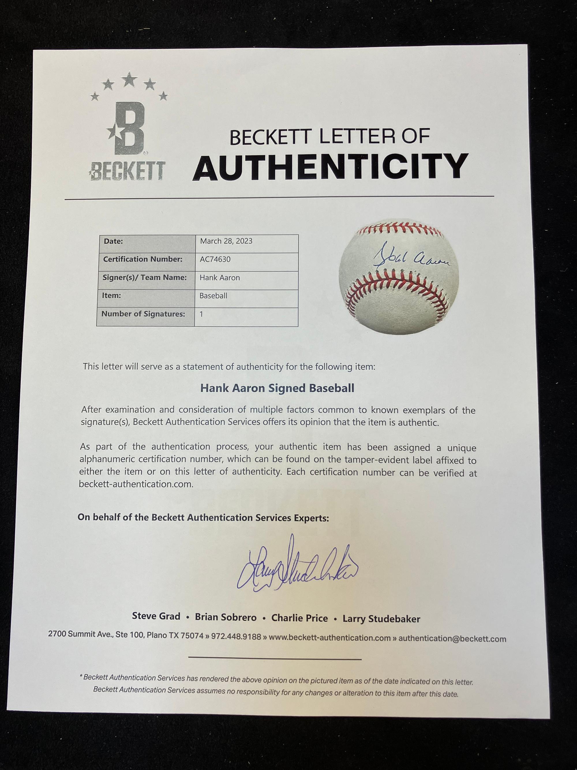 A Group of Nine 500 Home Run Club Single Signed Autograph Baseballs (Beckett Authentication Services Certified),