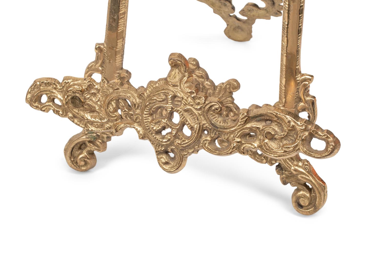 A Pair of Rococo Style Gilt Metal Tabletop Easels