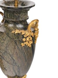 A Pair of French Gilt Bronze Mounted Green Marble Vases