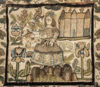 An English Silkwork Embroidered Shepherdess Picture