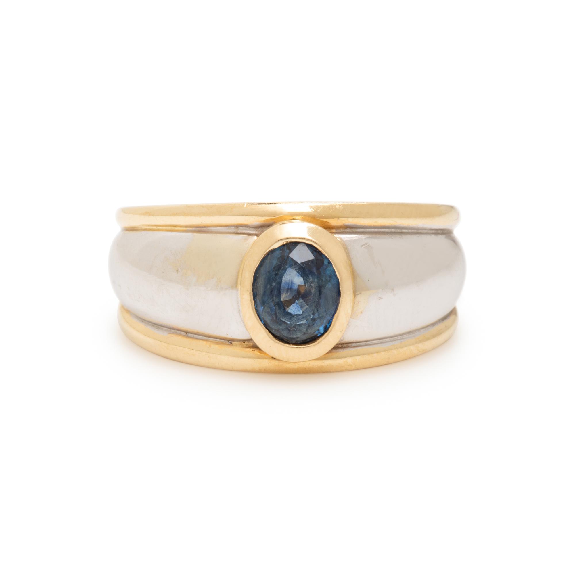 Bicolor Gold and Sapphire Ring