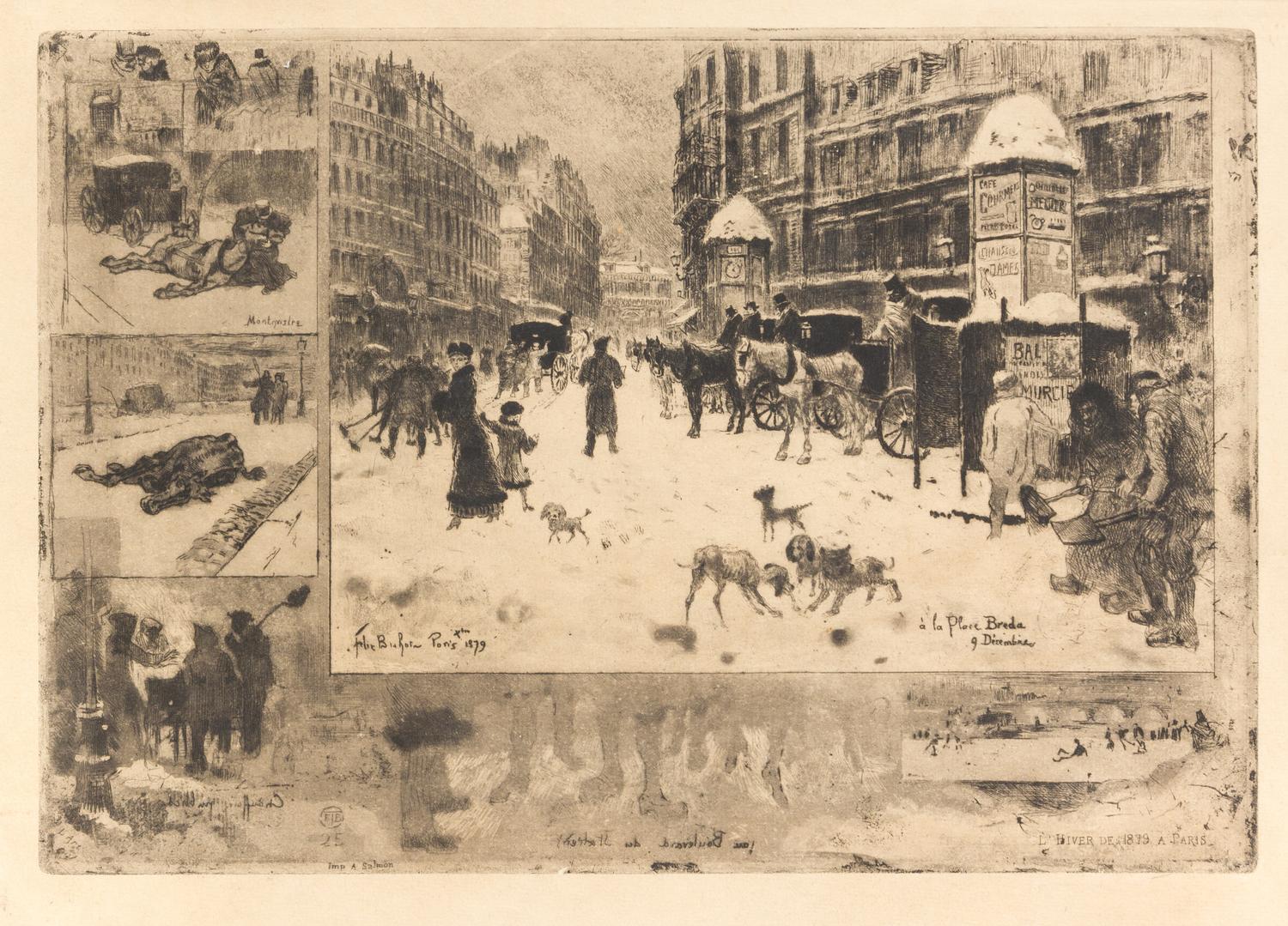 Félix Hilaire Buhot Félix Hilaire Buhot, (French, 1847-1898), L'Hiver à Paris, 1879