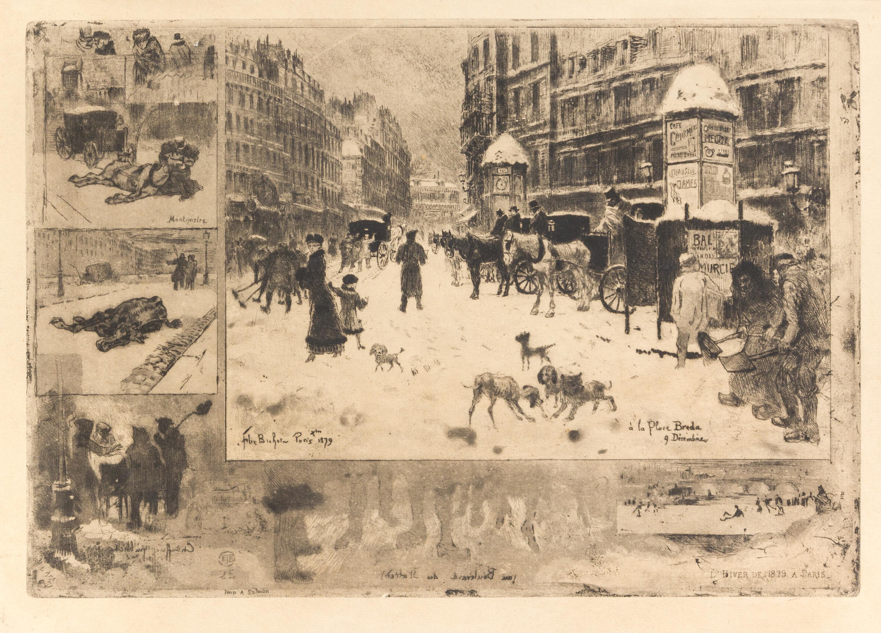 Félix Hilaire Buhot Félix Hilaire Buhot, (French, 1847-1898), L'Hiver à Paris, 1879