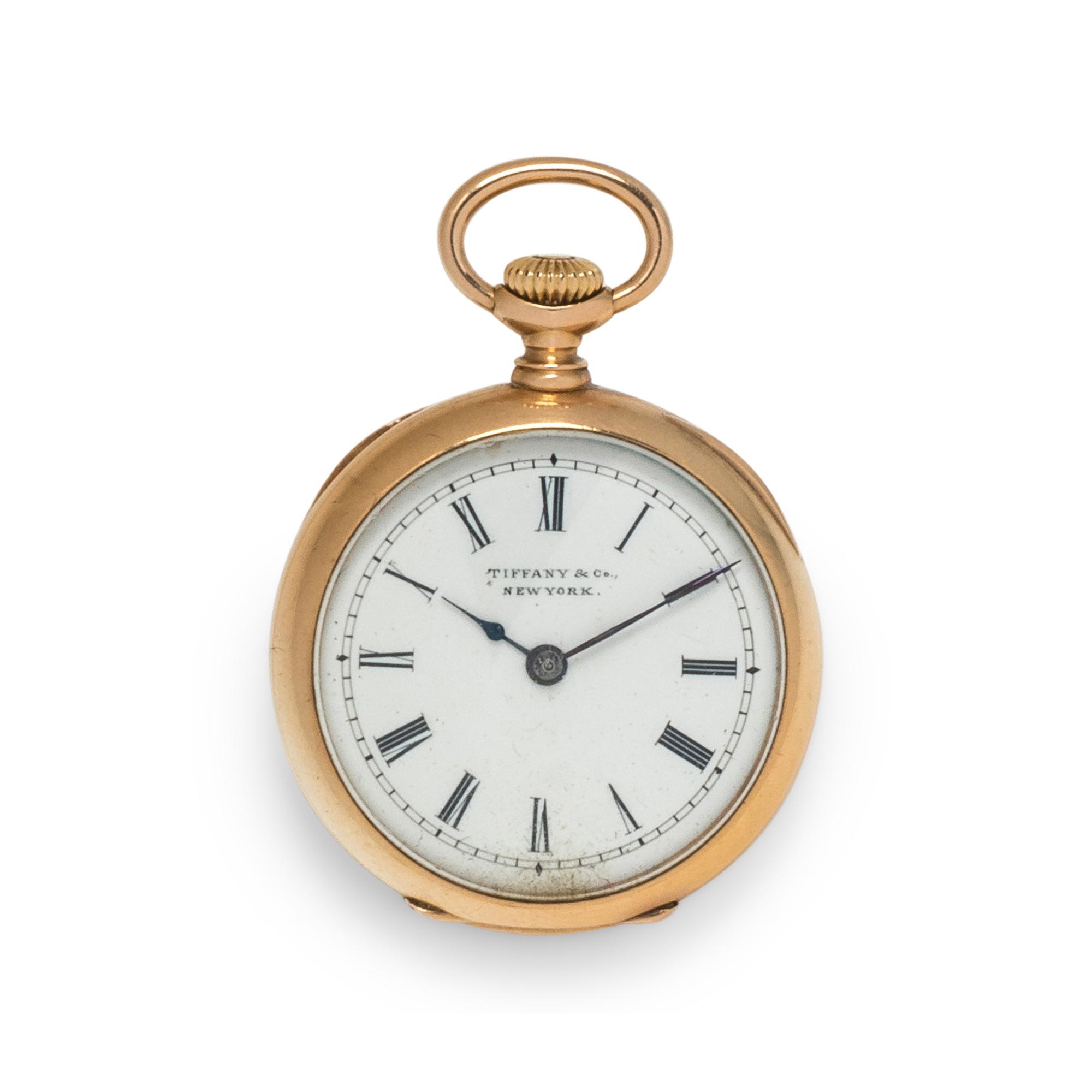 TIFFANY & CO., 18K YELLOW GOLD OPEN FACE POCKET WATCH